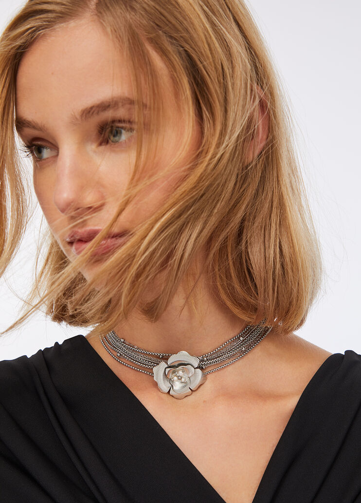 Choker with maxi-flower silver Liu Jo - medium Choker with maxi-flower silver Liu Jo - medium