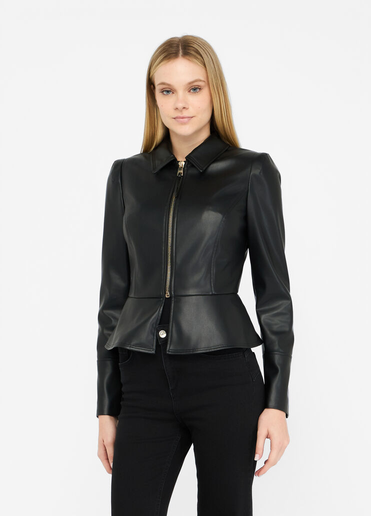 Slim-fit jacket with coated effect black Liu Jo - large image number 0 Slim-fit jacket with coated effect black Liu Jo - large image number 0