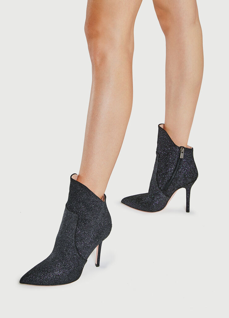 Glitter ankle boots with stiletto heel