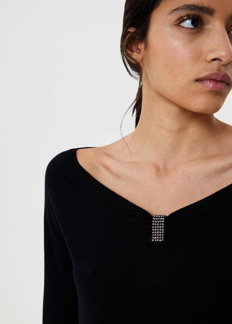 Jumper with Bardot neckline Black Liu Jo - large image number 2 Jumper with Bardot neckline Black Liu Jo - large image number 2