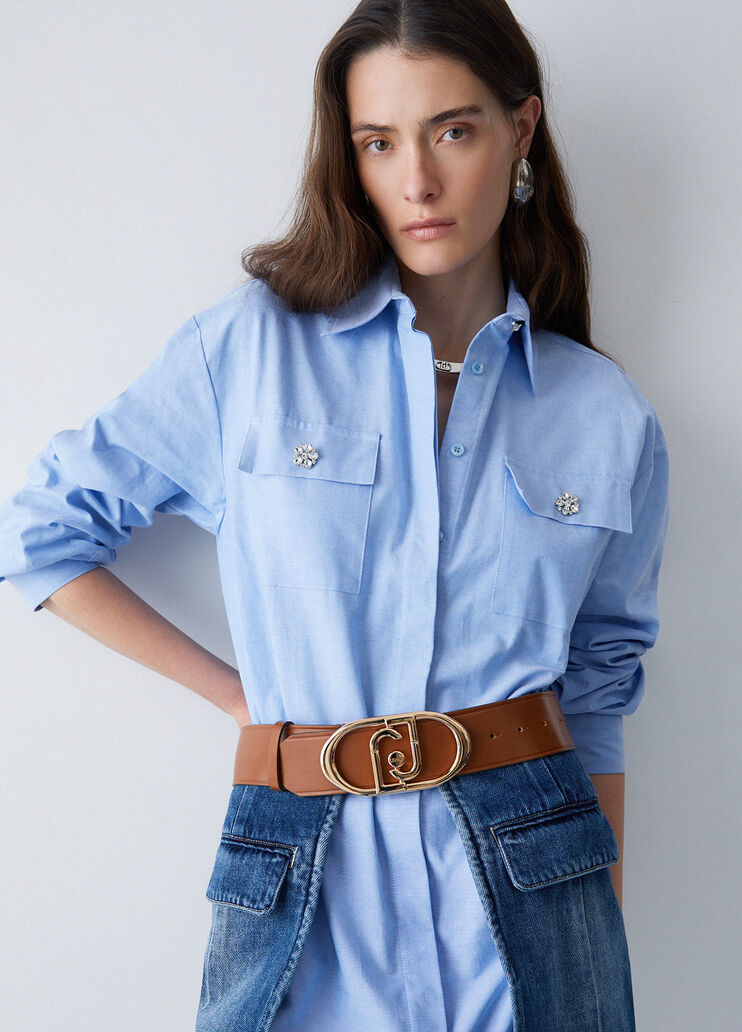 Leather bustier belt brown/gold Liu Jo - medium