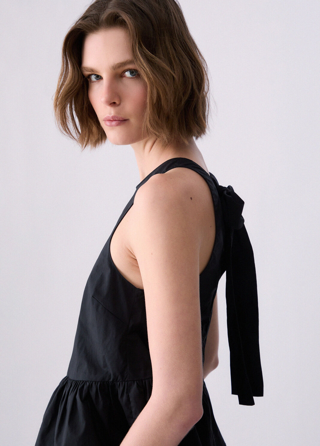 Poplin top with bow black Liu Jo - large image number 4