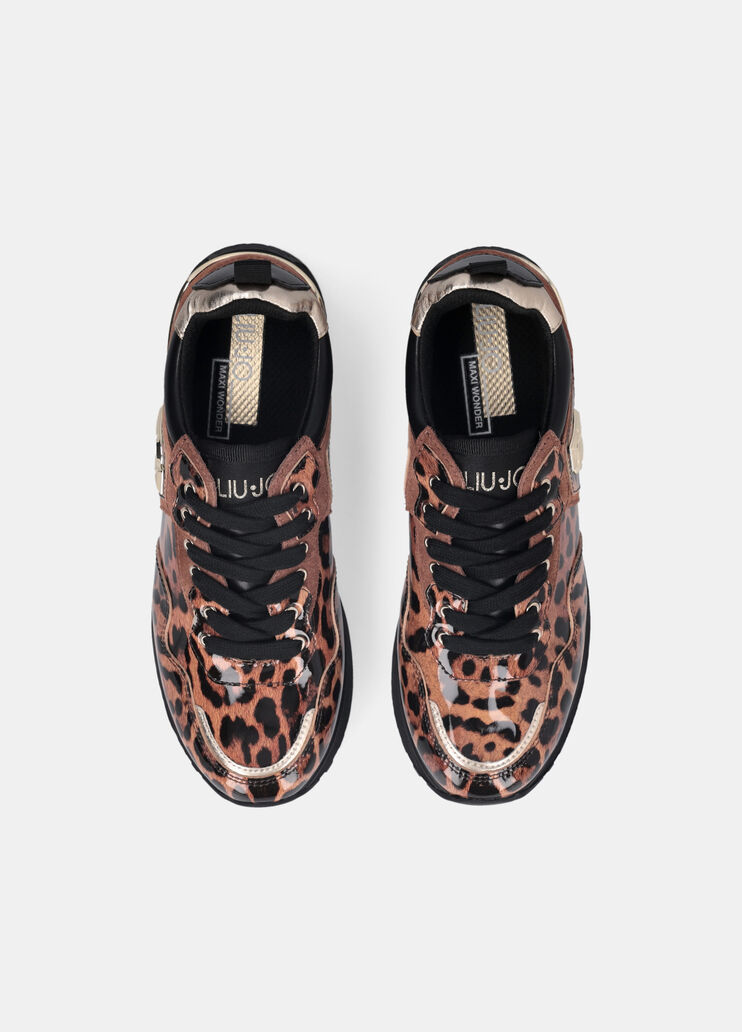 Animal-print patent leather platform sneakers leopard print Liu Jo - large image number 4 Animal-print patent leather platform sneakers leopard print Liu Jo - large image number 4