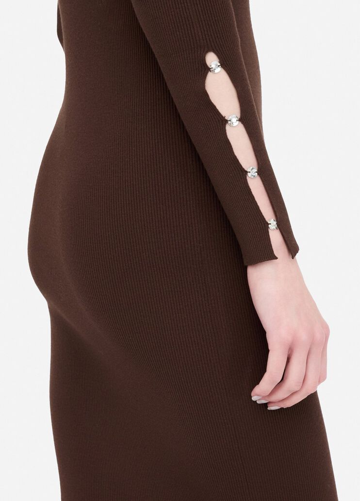 Abito in maglia con castoni gioiello cioccolato Liu Jo - medium Abito in maglia con castoni gioiello cioccolato Liu Jo - medium