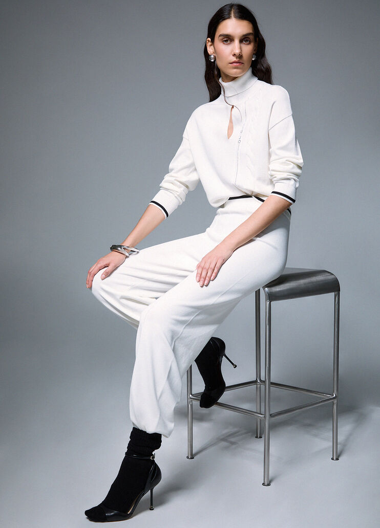 Knit Trousers white wool Liu Jo - medium