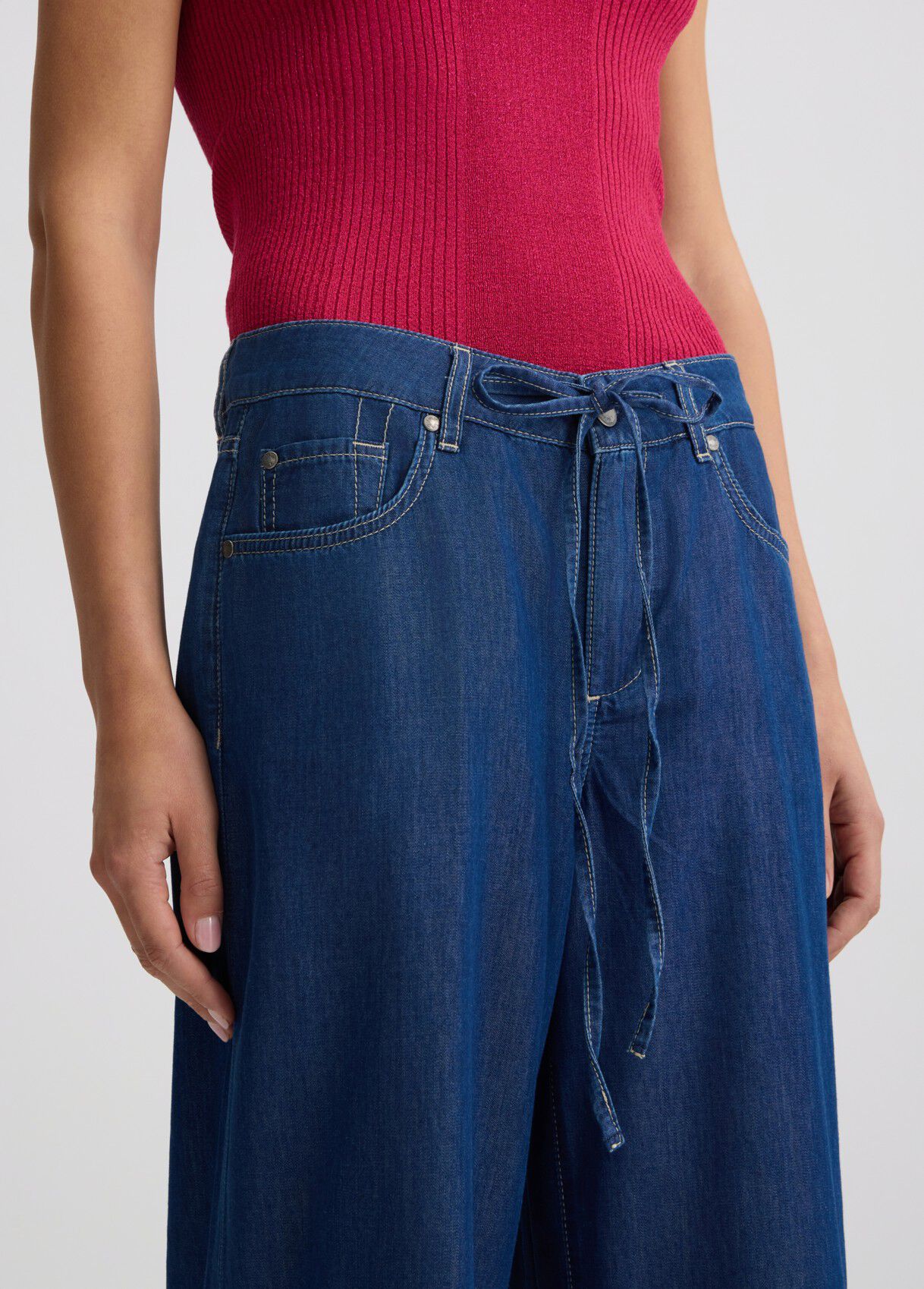 Cropped flared jeans colour dark blue denim | Liu Jo