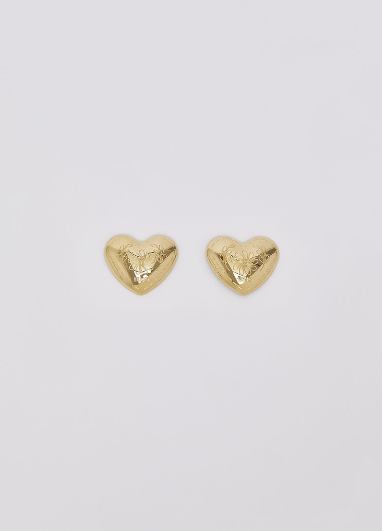Earrings with pattern a heart gold Liu Jo - medium