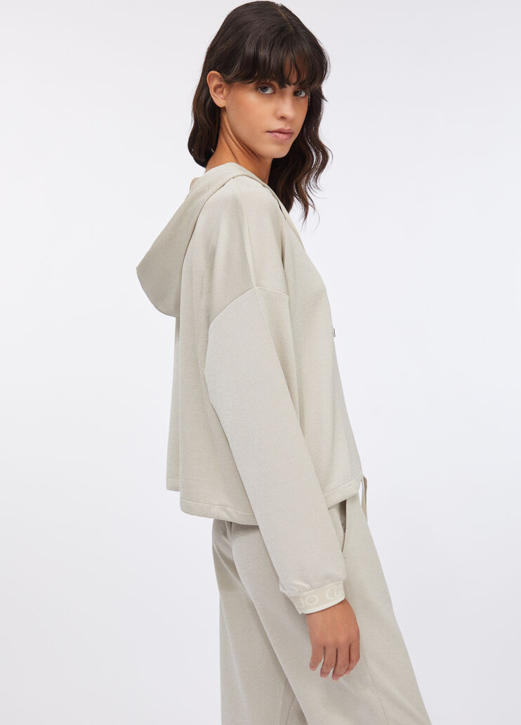 Lurex® hoodie beige Liu Jo - large image number 3