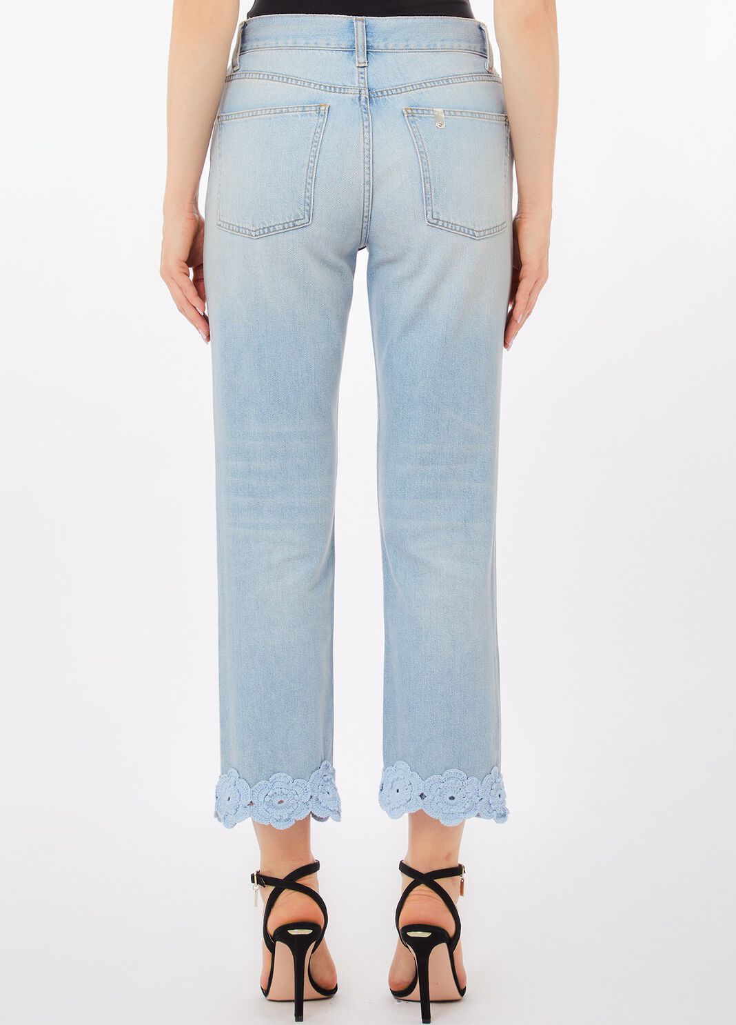 Gerade Jeans mit H&auml;kelstickerei Denimblau Liu Jo - large image number 1