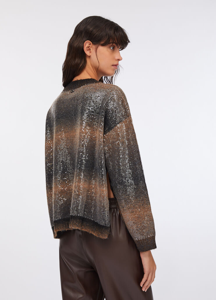 Jumper with sequins brown Liu Jo - large image number 1 Jumper with sequins brown Liu Jo - large image number 1