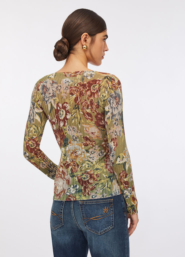 V-neck jumper sanderson print Liu Jo - large image number 1