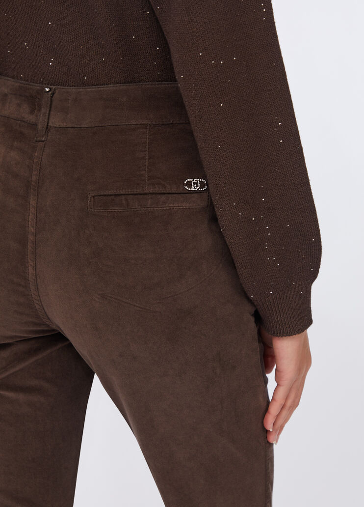 Velvet bootcut trousers chocolate Liu Jo - medium