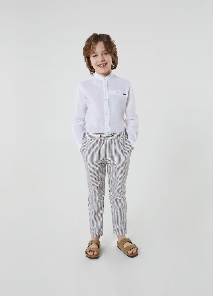 Длинные брюки в полоску белый/синий Liu Jo - large image number 3