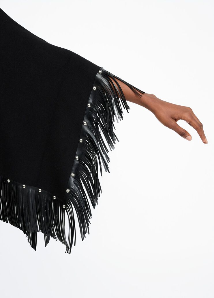Poncho with fringes and studs black Liu Jo - medium Poncho with fringes and studs black Liu Jo - medium