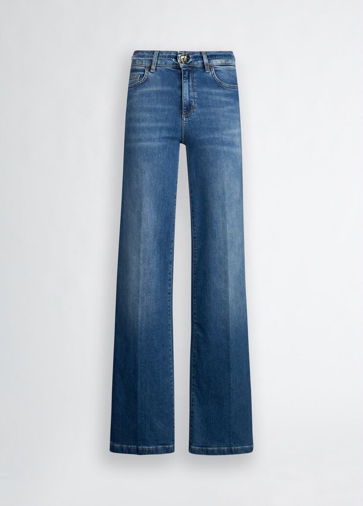 Flared jeans with belt blue denim Liu Jo - large image number 6 Flared jeans with belt blue denim Liu Jo - large image number 6
