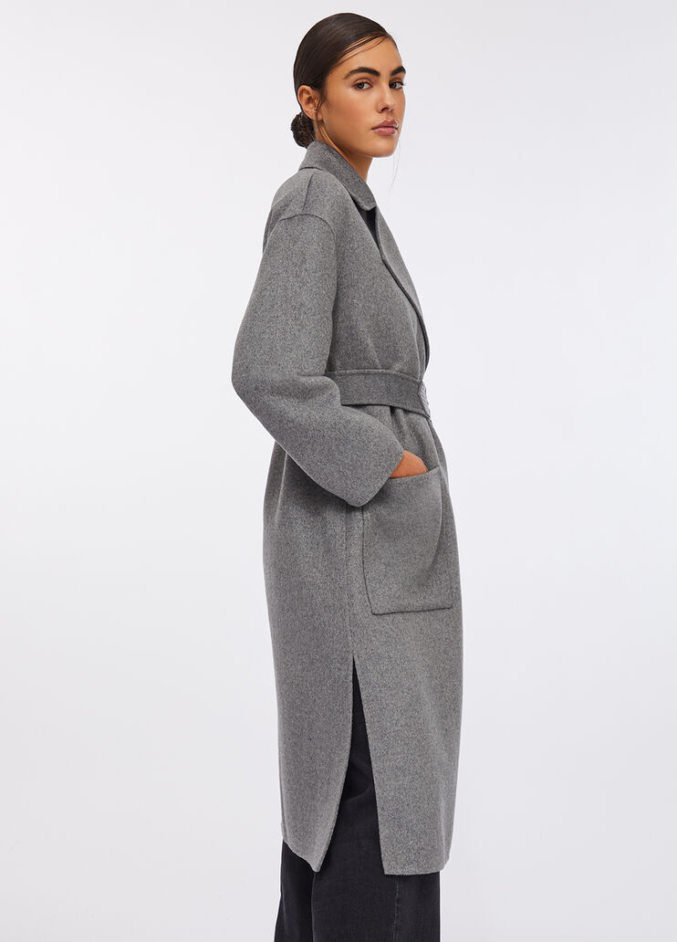 Cappotto in lana con cintura grigio Liu Jo - large image number 3