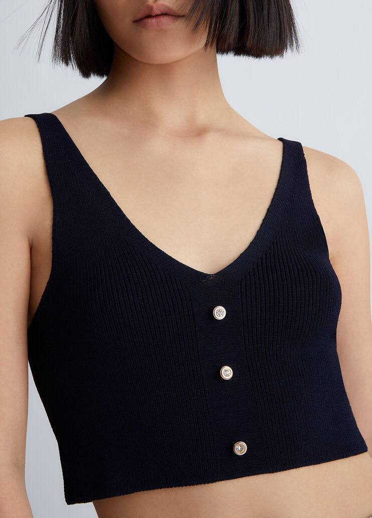 Knit bralette with buttons blue Liu Jo - large image number 0