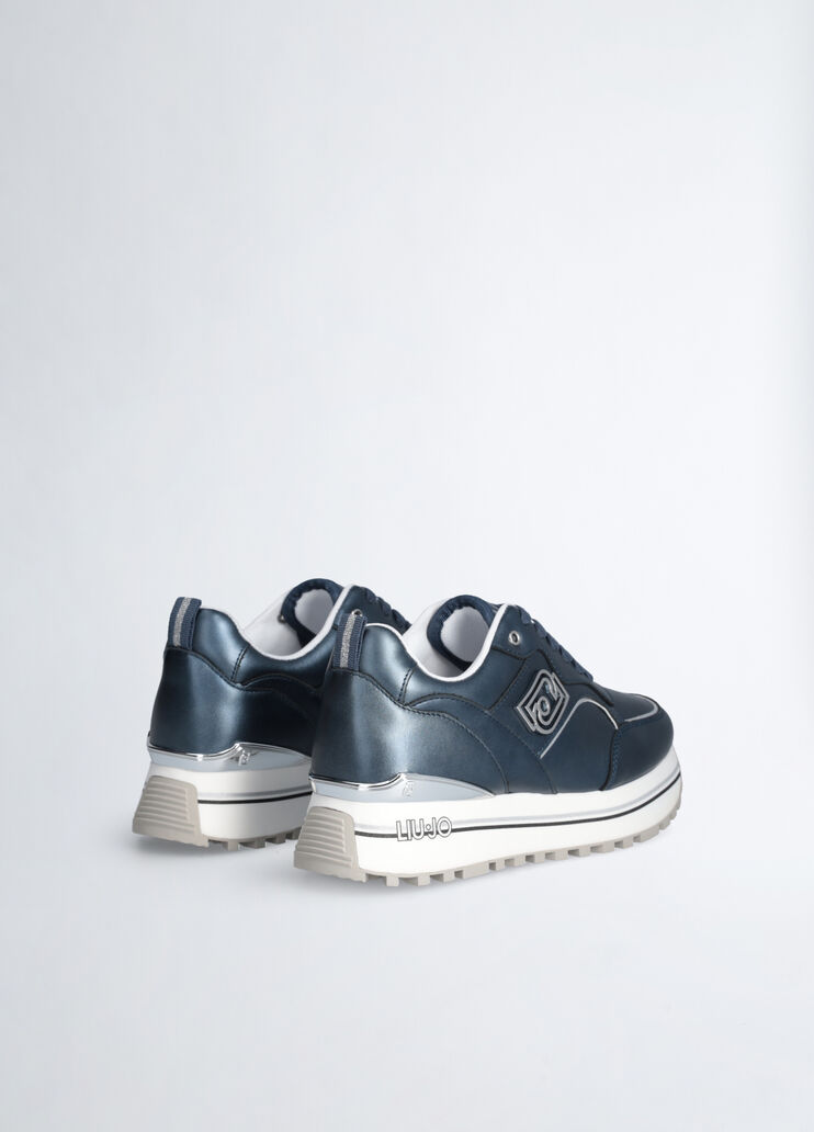 Sneakers platform in pelle laminata Blu Liu Jo - large image number 1 Sneakers platform in pelle laminata Blu Liu Jo - large image number 1