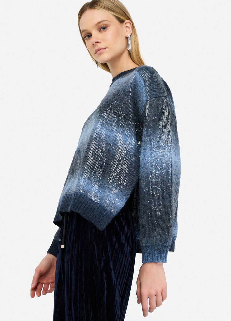 Jumper with sequins blue Liu Jo - large image number 3