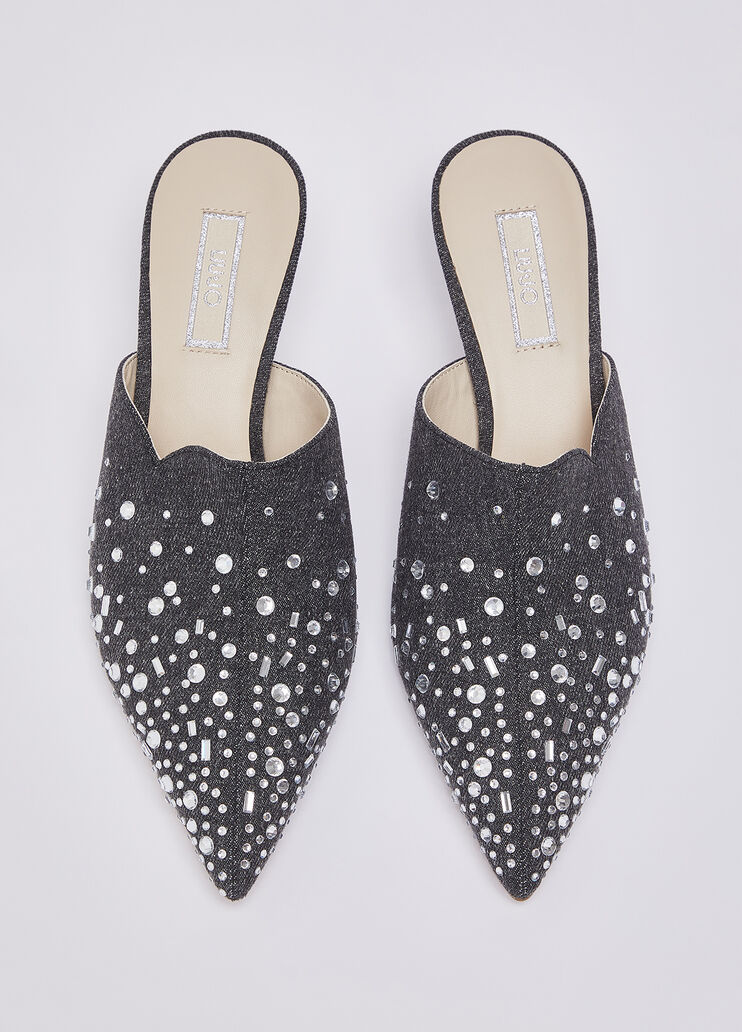 Sabot aus Denim mit Schmucksteinen Grau Liu Jo - large image number 4