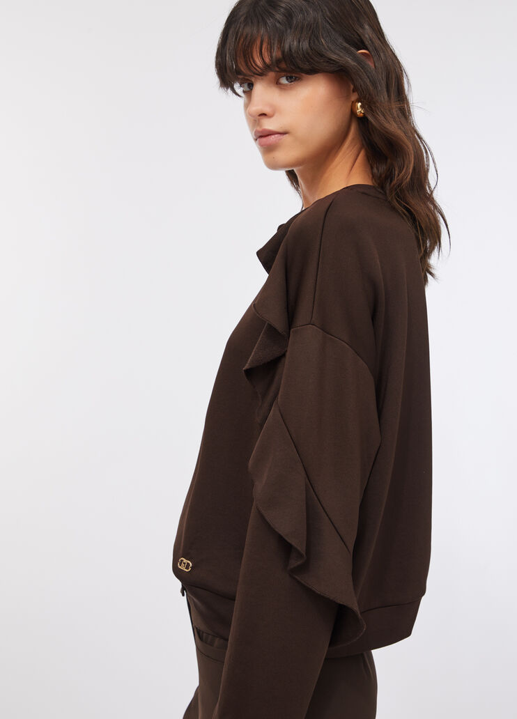 Sweatshirt with ruching chocolate Liu Jo - large image number 3
