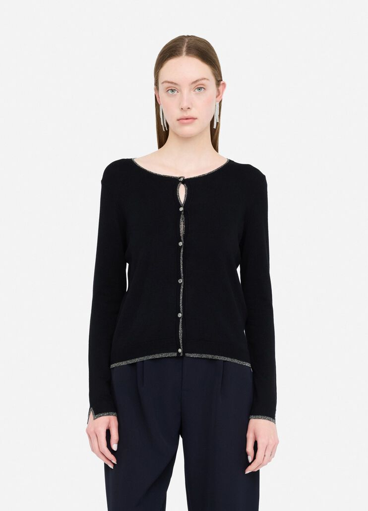 Cardigan with lurex® details black Liu Jo - medium