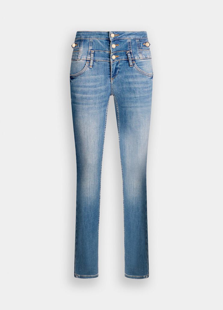 Skinny-Jeans mit hohem Bund Dunkles Denimblau Liu Jo - large image number 6 Skinny-Jeans mit hohem Bund Dunkles Denimblau Liu Jo - large image number 6