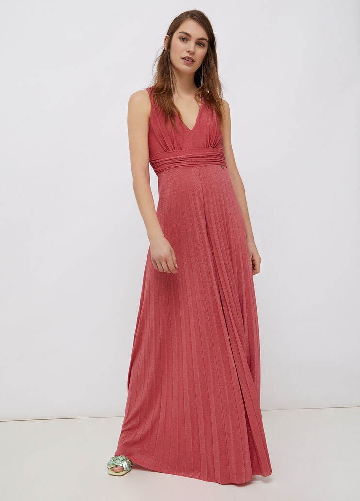 Long pleated lurex® jumpsuit bright red Liu Jo - large image number 3