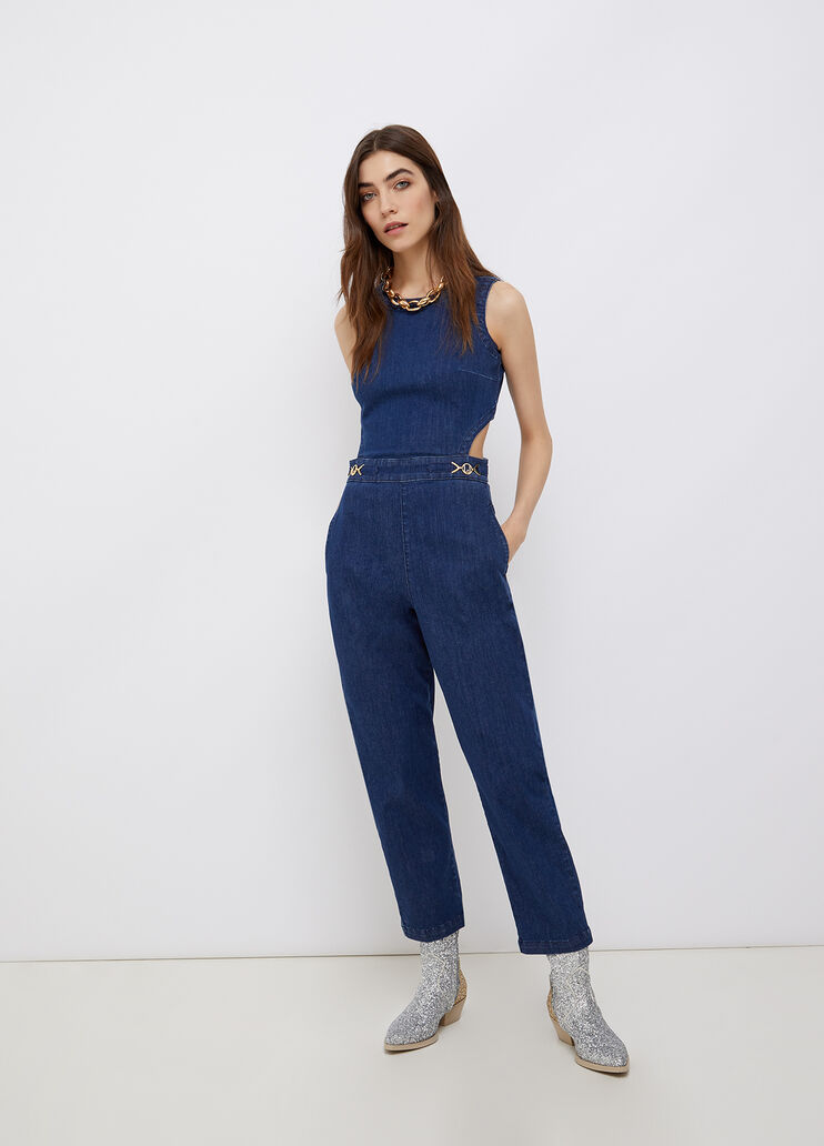 Long denim jumpsuit with cut out blue denim Liu Jo - large image number 3