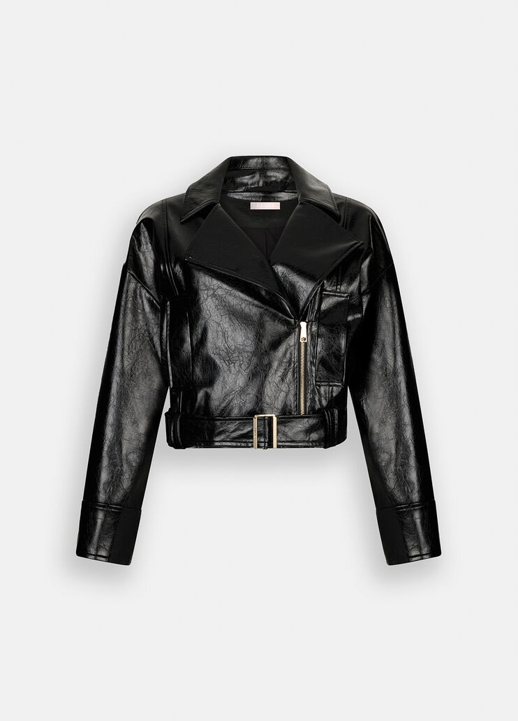 Glossy biker jacket black Liu Jo - large image number 6