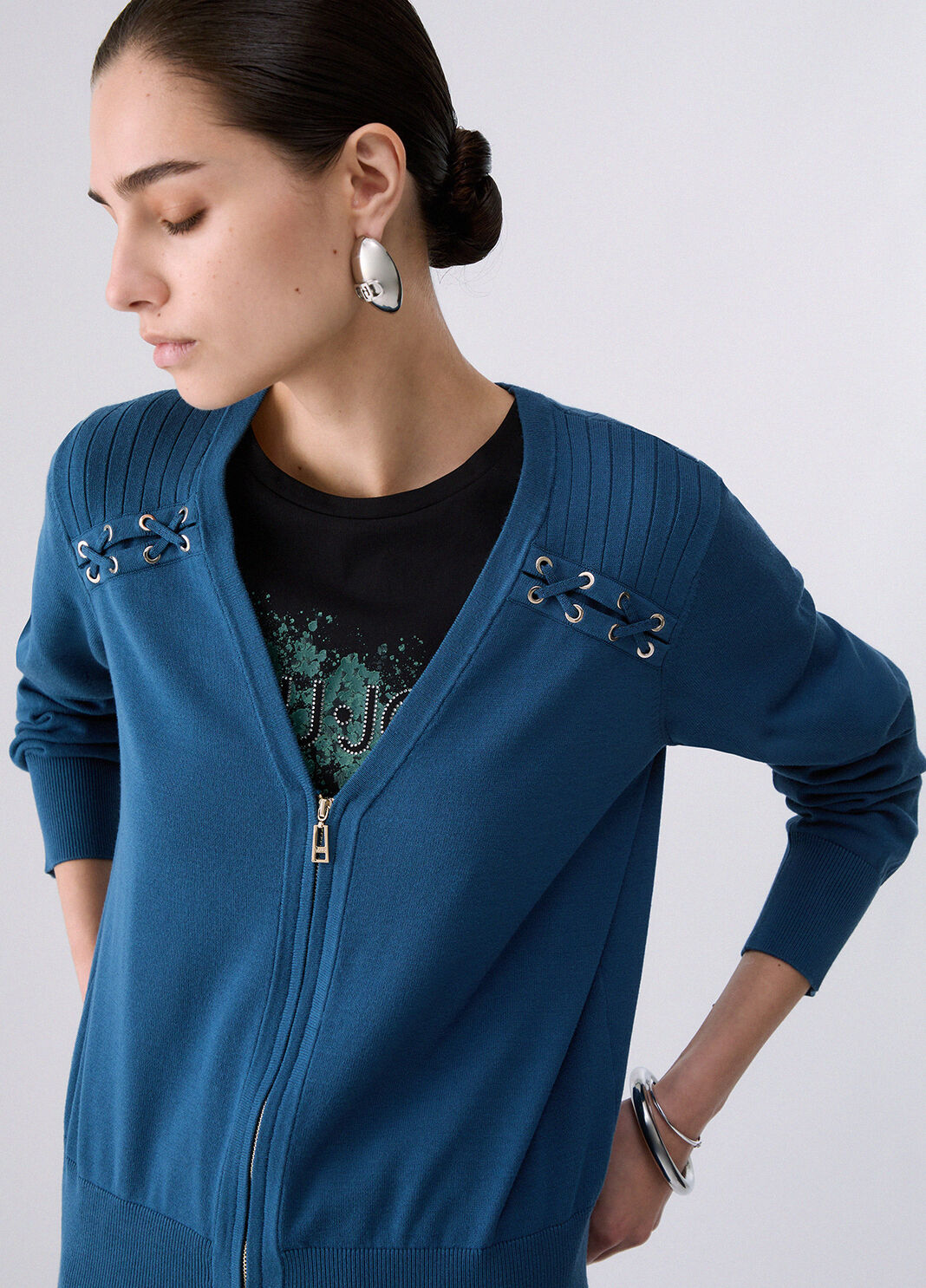 Cardigan avec Lacets bleu Liu Jo - large image number 4