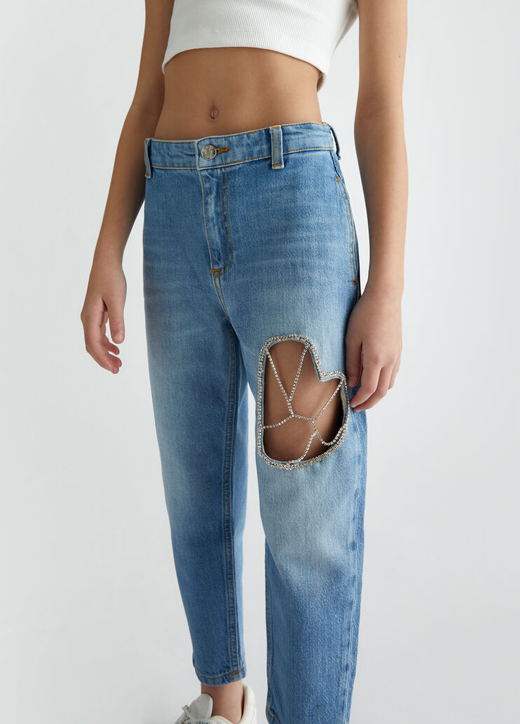 Jeans with heart detailing blue denim Liu Jo - medium Jeans with heart detailing blue denim Liu Jo - medium