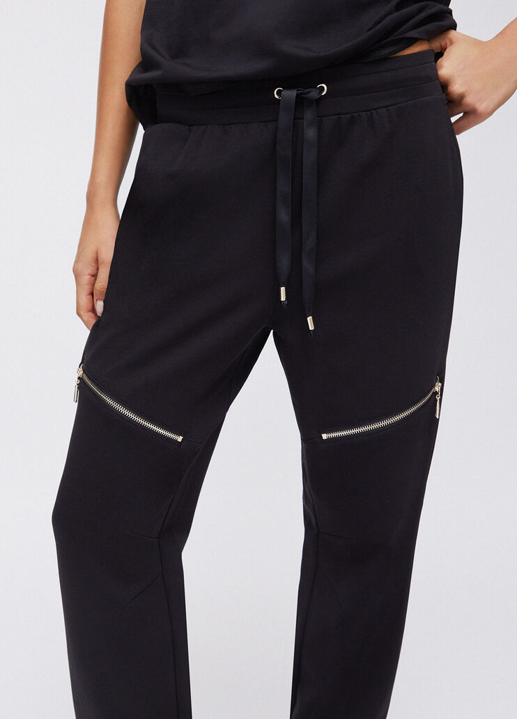 Pantalón de felpa con cremallera negro Liu Jo - large image number 4
