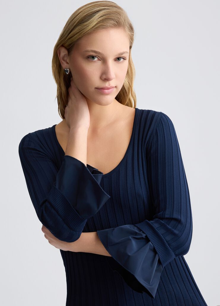 Jumper with flounced sleeves navy blue Liu Jo - large image number 2 Jumper with flounced sleeves navy blue Liu Jo - large image number 2