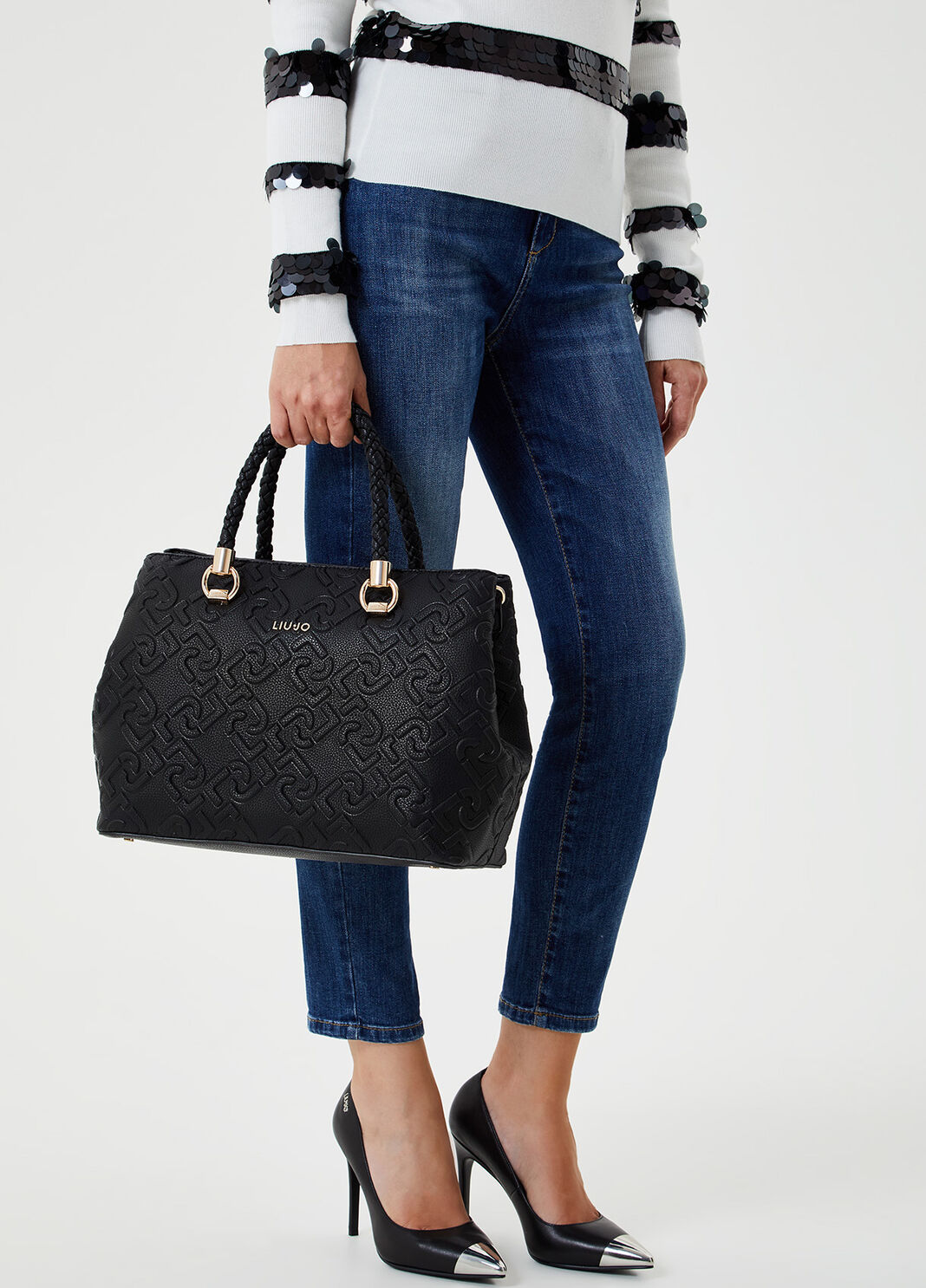 Handbag with logo Black Liu Jo - large image number 1