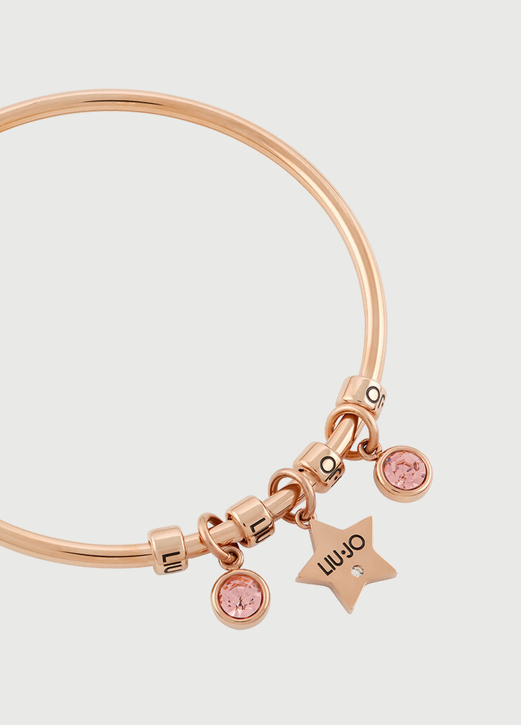Rigid bracelet with jewel charm rose gold colour Liu Jo - large image number 1 Rigid bracelet with jewel charm rose gold colour Liu Jo - large image number 1