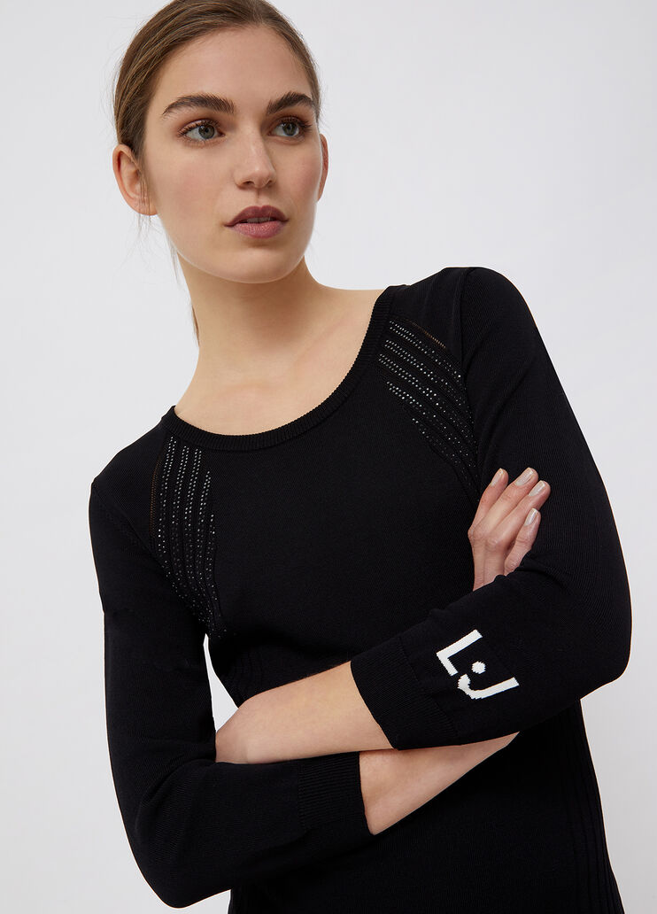 Kurzes Strickkleid Schwarz Liu Jo - large image number 2 Kurzes Strickkleid Schwarz Liu Jo - large image number 2