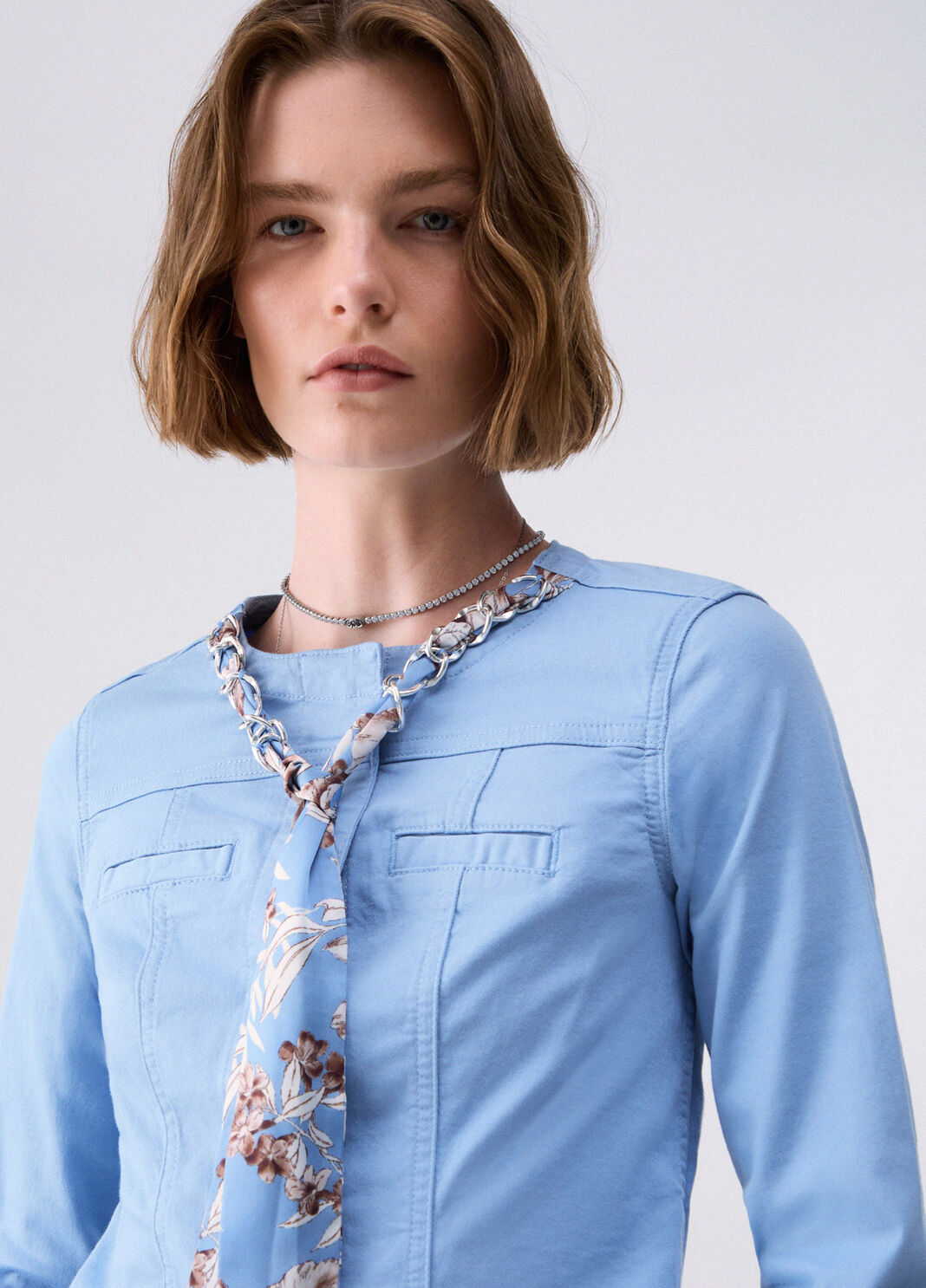 Giacca leggera in gabardine azzurro Liu Jo - large image number 2
