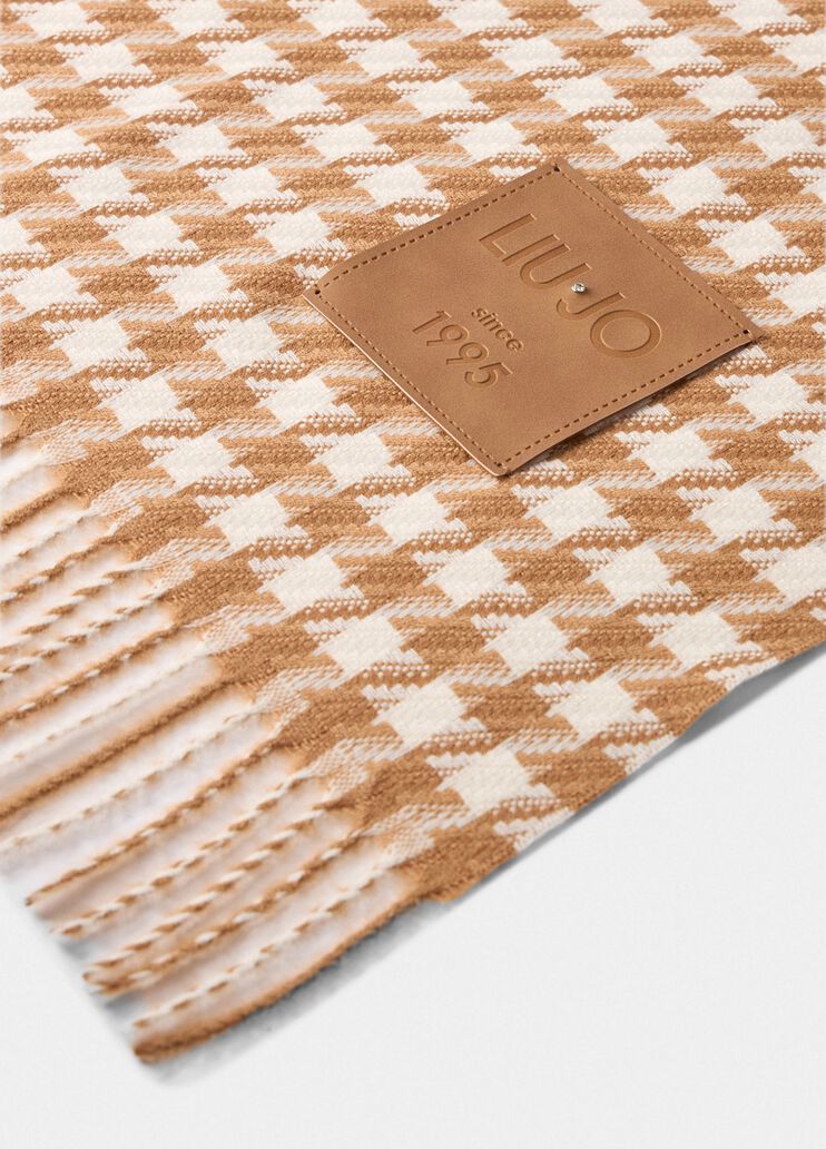 Houndstooth stole camel Liu Jo - large image number 4