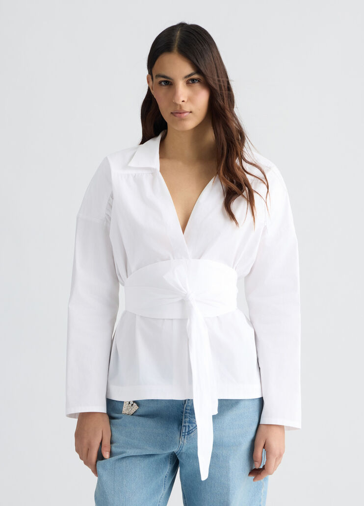 White shirt with sash belt white Liu Jo - medium White shirt with sash belt white Liu Jo - medium