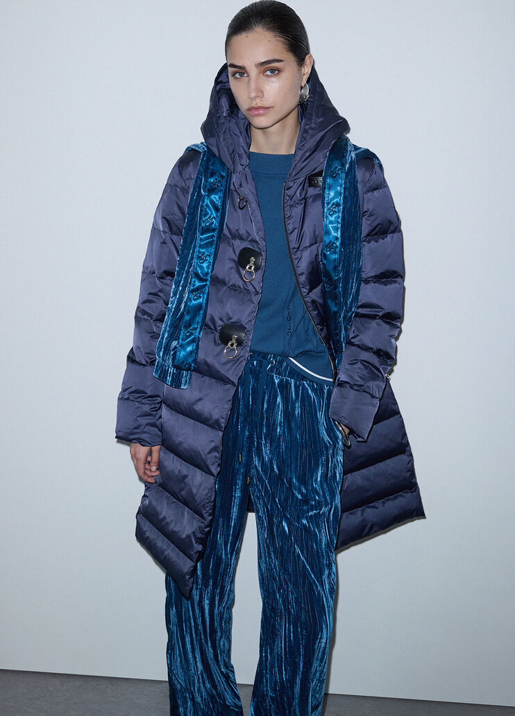 Long down jacket with hood dark blue Liu Jo - medium