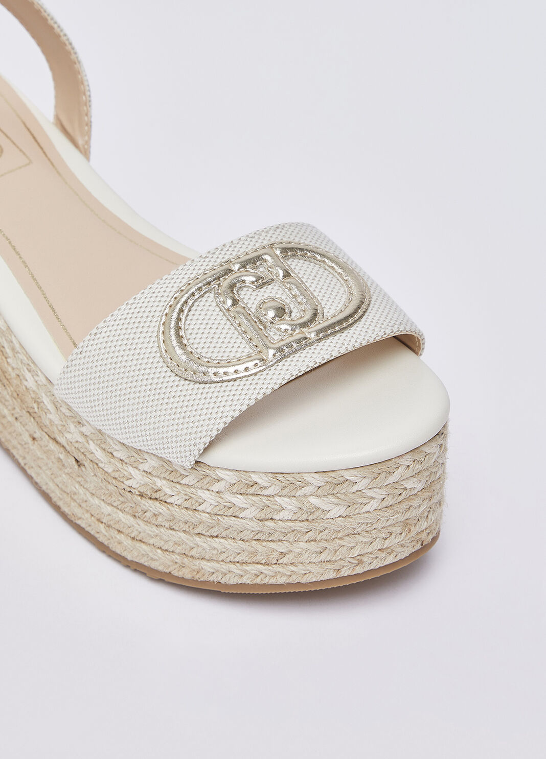 Wedge sandals with monogram logo white Liu Jo - large image number 4