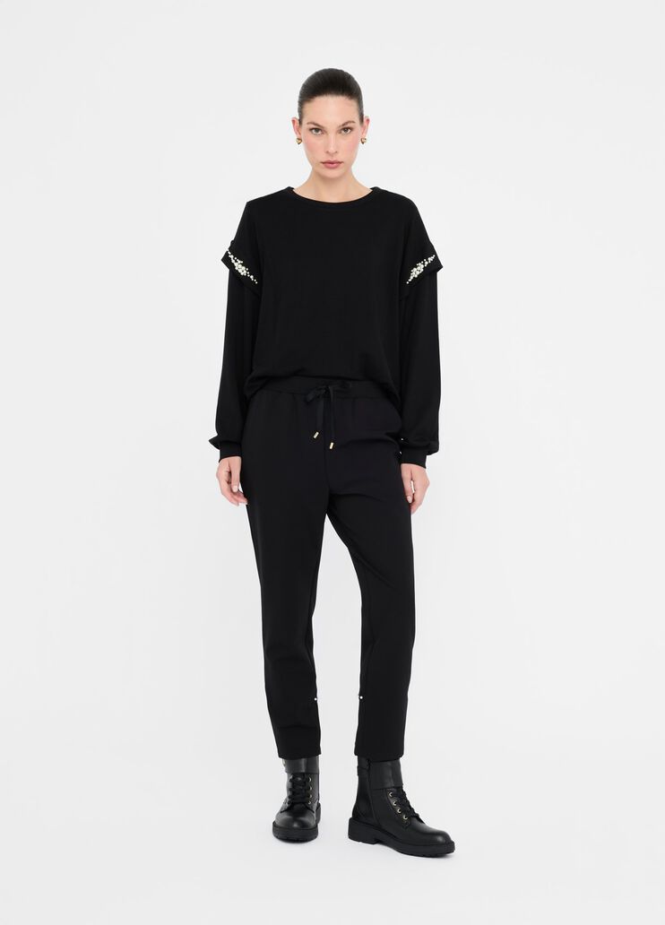 Sweatshirt with maxi beads black Liu Jo - medium Sweatshirt with maxi beads black Liu Jo - medium