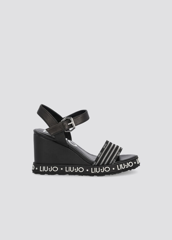 Sandalias con cuña  negro/blanco Liu Jo - large image number 0