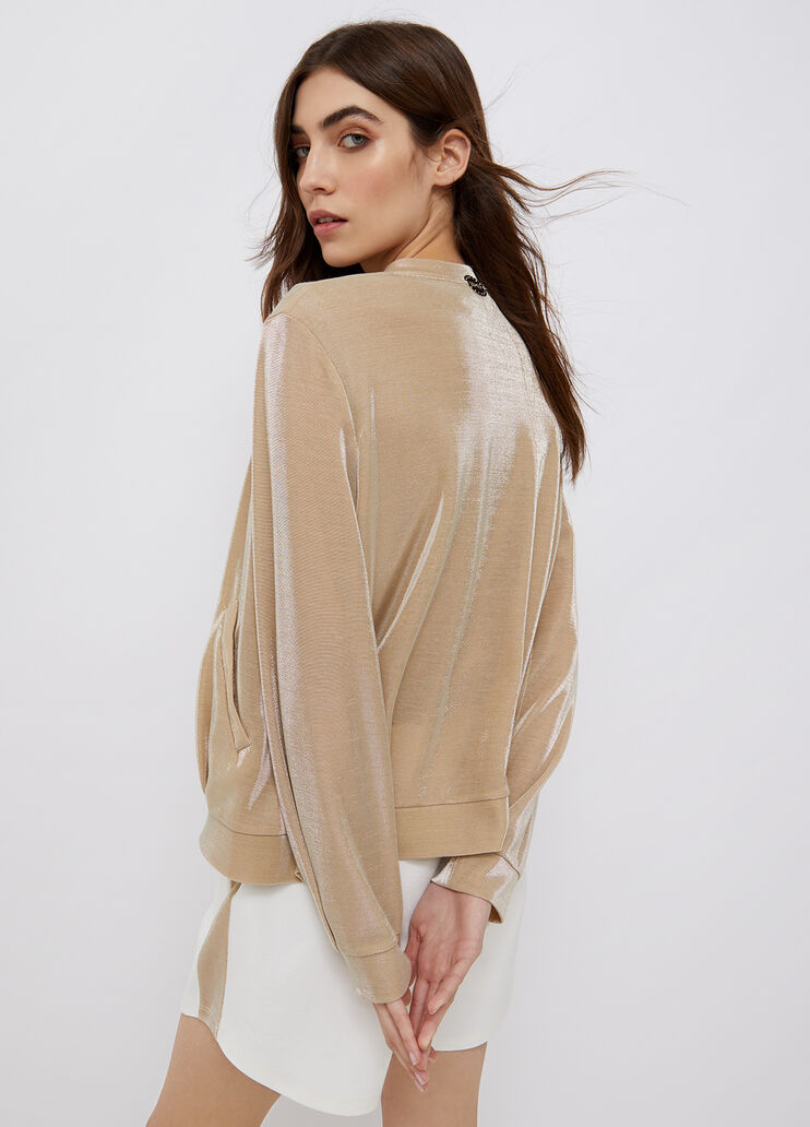 Толстовка на молнии с люрексом® золотистый Liu Jo - large image number 1