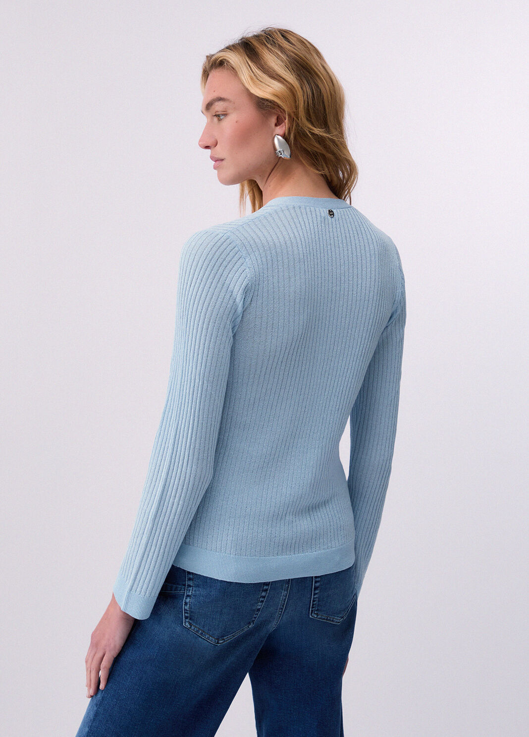 Lurex cardigan light blue Liu Jo - large image number 1