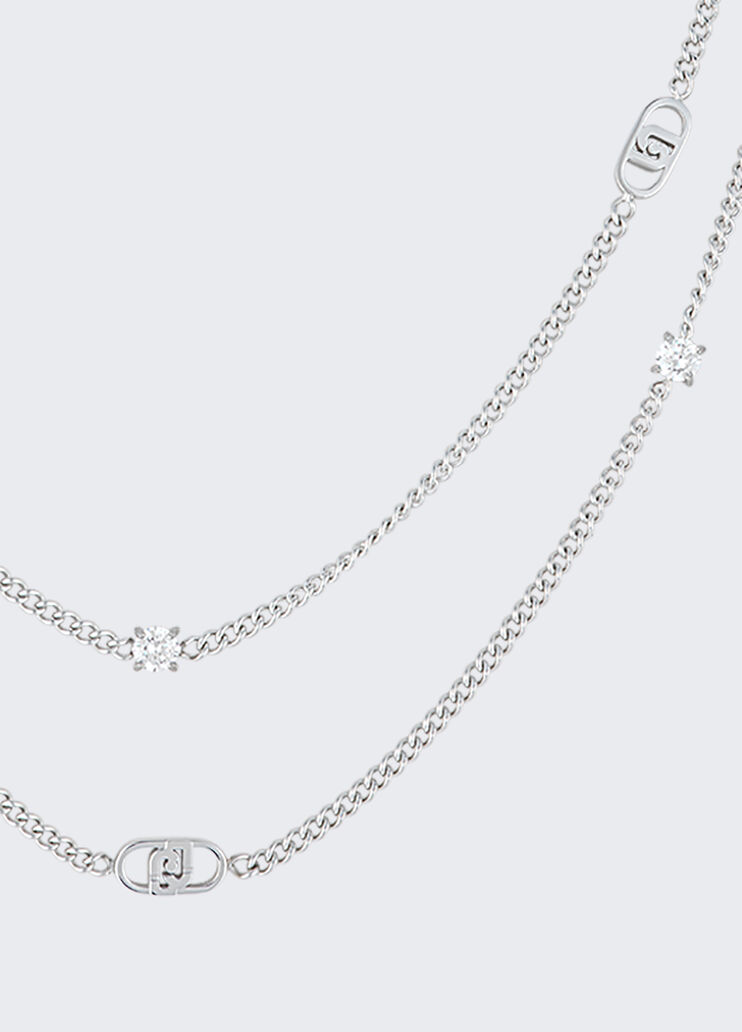 Mehrreihige Halskette mit Strass silber Liu Jo - large image number 2 Mehrreihige Halskette mit Strass silber Liu Jo - large image number 2