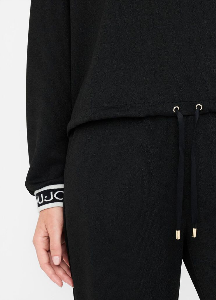 Sudadera de lurex® con capucha negro Liu Jo - large image number 4