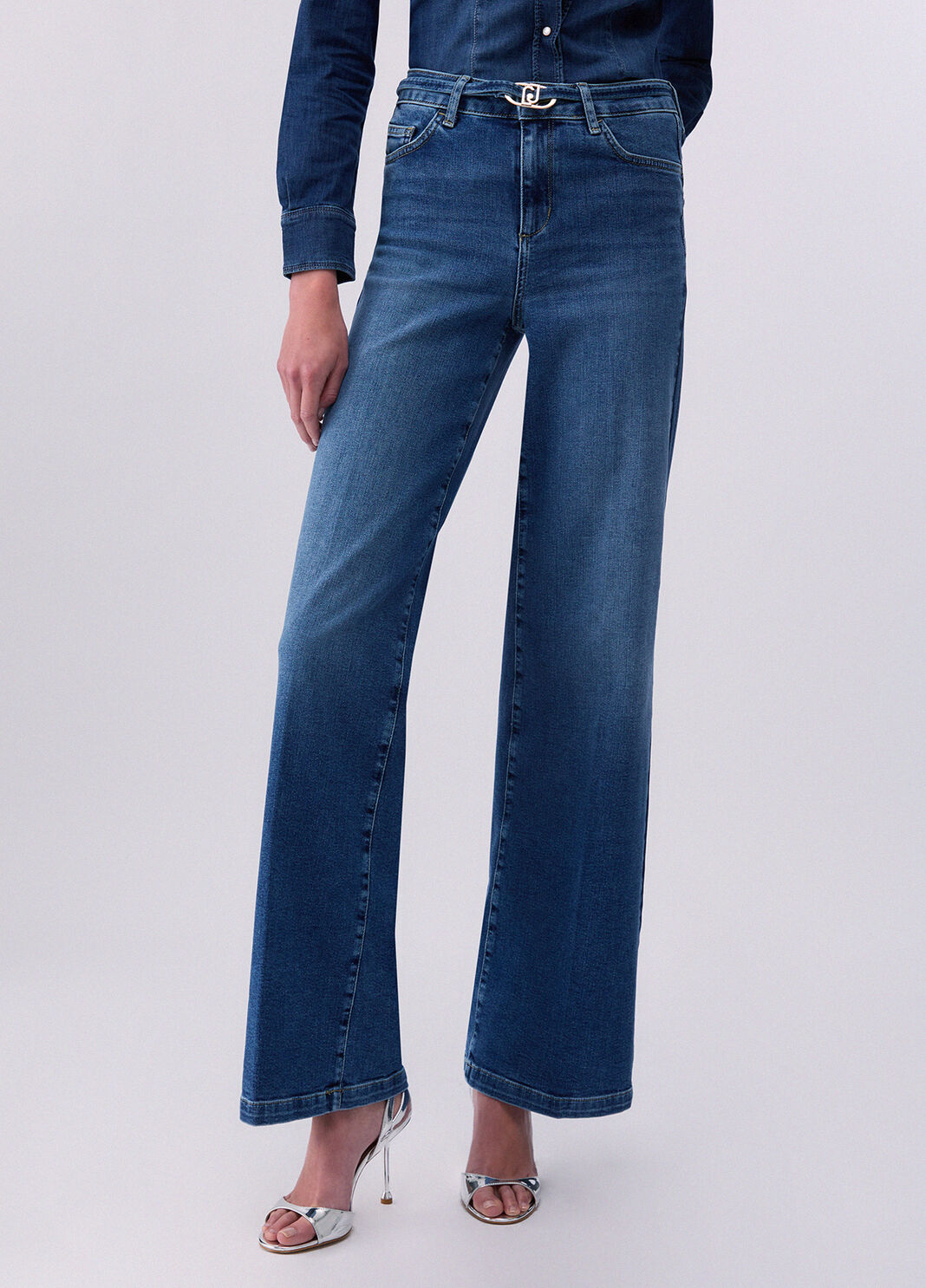 Flare-Jeans mit hohem Bund Dunkles Denimblau Liu Jo - large image number 0