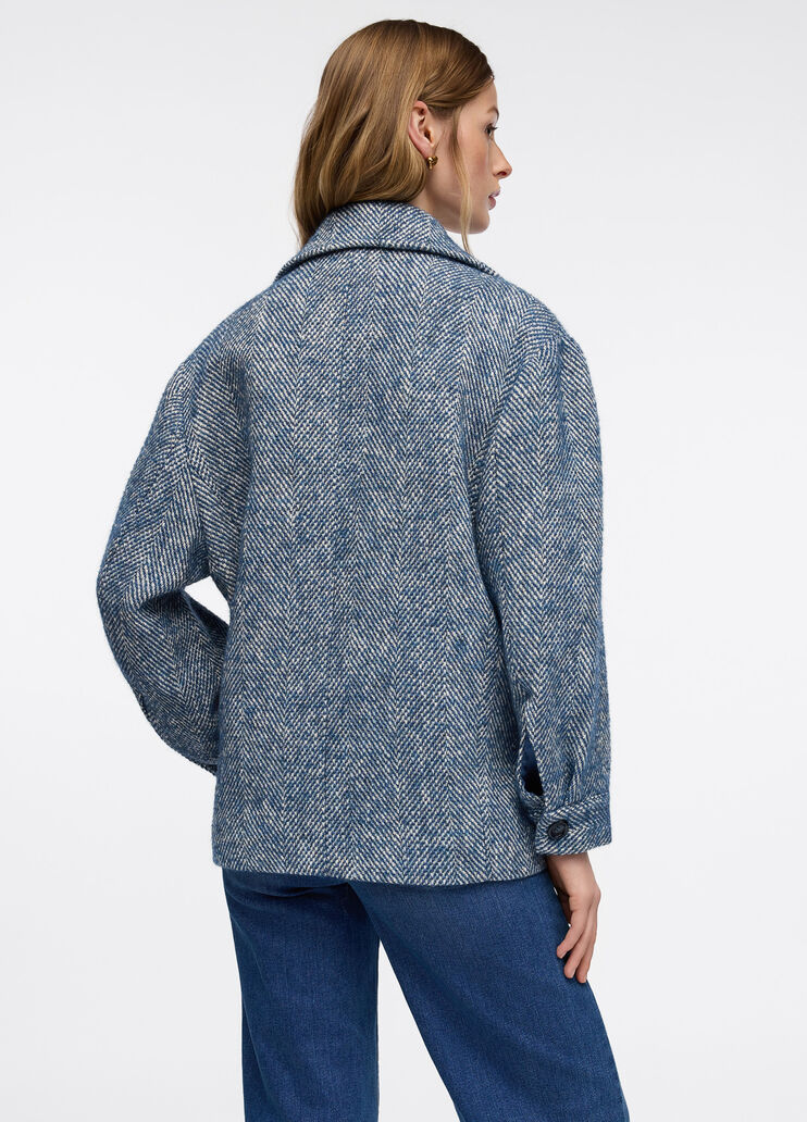 Caban en laine et alpaga bleu foncé Liu Jo - large image number 1